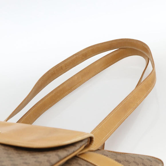 GUCCI Micro GG Supreme Tote Bag PVC Beige Gold Auth ki6597
