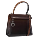 Salvatore Ferragamo Gancini Bag Patent leather 2way Black Silver Auth ki6599-1