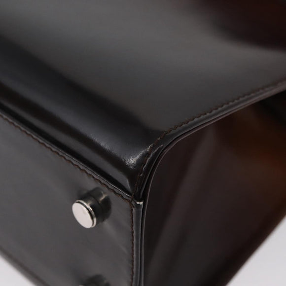 Salvatore Ferragamo Gancini Bag Patent leather 2way Black Silver Auth ki6599