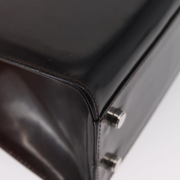 Salvatore Ferragamo Gancini Bag Patent leather 2way Black Silver Auth ki6599