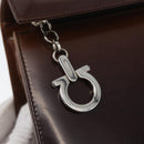 Salvatore Ferragamo Gancini Bag Patent leather 2way Black Silver Auth ki6599-20