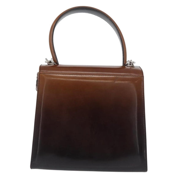 Salvatore Ferragamo Gancini Bag Patent leather 2way Black Silver Auth ki6599