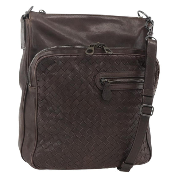 BOTTEGA VENETA INTRECCIATO Shoulder Bag Leather Brown 189225 Auth ki6600
