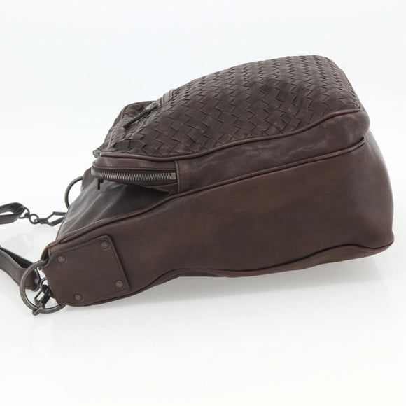 BOTTEGA VENETA INTRECCIATO Shoulder Bag Leather Brown 189225 Auth ki6600