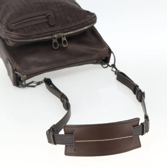 BOTTEGA VENETA INTRECCIATO Shoulder Bag Leather Brown 189225 Auth ki6600