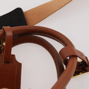 MCM Vicetos Logogram Boston Bag PVC Leather 2way Brown Gold Auth ki6602-10