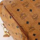 MCM Vicetos Logogram Boston Bag PVC Leather 2way Brown Gold Auth ki6602-13