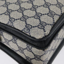 GUCCI GG Supreme Sherry Line Hand Bag PVC Navy Gold Red 41 02 079 Auth ki6604-9