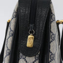 GUCCI GG Supreme Sherry Line Hand Bag PVC Navy Gold Red 41 02 079 Auth ki6604-17