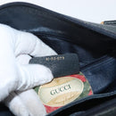 GUCCI GG Supreme Sherry Line Hand Bag PVC Navy Gold Red 41 02 079 Auth ki6604-12