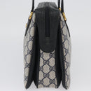 GUCCI GG Supreme Sherry Line Hand Bag PVC Navy Gold Red 41 02 079 Auth ki6604-3