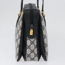 GUCCI GG Supreme Sherry Line Hand Bag PVC Navy Gold Red 41 02 079 Auth ki6604-4