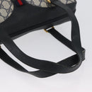 GUCCI GG Supreme Sherry Line Hand Bag PVC Navy Gold Red 41 02 079 Auth ki6604-7