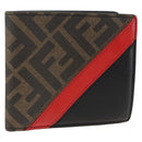 FENDI Zucca Canvas Wallet Black Brown Auth ki6612V-1