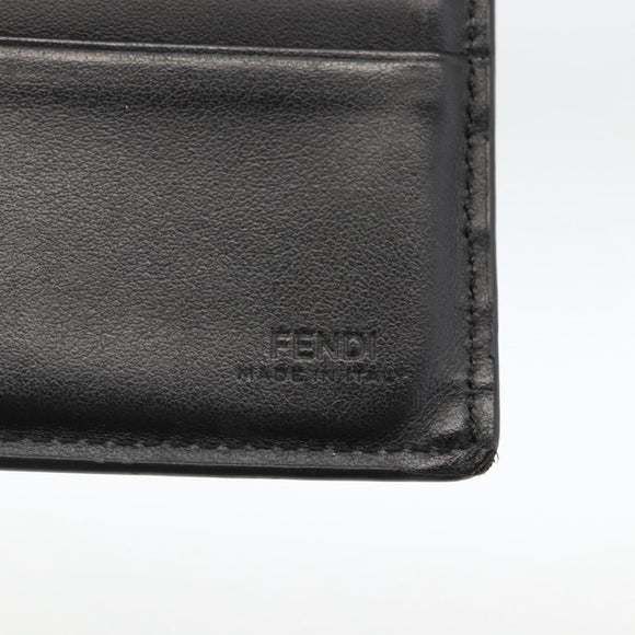 FENDI Zucca Canvas Wallet Black Brown Auth ki6612V