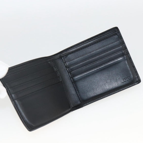 FENDI Zucca Canvas Wallet Black Brown Auth ki6612V