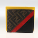 FENDI Zucca Canvas Wallet Black Brown Auth ki6612V-22