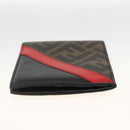 FENDI Zucca Canvas Wallet Black Brown Auth ki6612V-4
