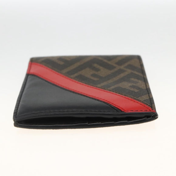 FENDI Zucca Canvas Wallet Black Brown Auth ki6612V