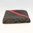 FENDI Zucca Canvas Wallet Black Brown Auth ki6612V-5