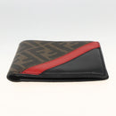 FENDI Zucca Canvas Wallet Black Brown Auth ki6612V-7