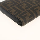 FENDI Zucca Canvas Langbörse Schwarz Braun Auth ki6613V-16