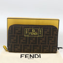 FENDI Zucca Canvas Langbörse Schwarz Braun Auth ki6613V-12