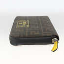 FENDI Zucca Canvas Langbörse Schwarz Braun Auth ki6613V-3