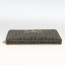 FENDI Zucca Canvas Langbörse Schwarz Braun Auth ki6613V-6