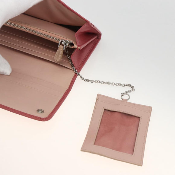 PRADA Long Wallet Safiano leather Pink Silver Auth ki6614