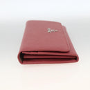 PRADA Long Wallet Safiano leather Pink Silver Auth ki6614-3