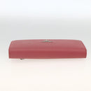 PRADA Long Wallet Safiano leather Pink Silver Auth ki6614-5