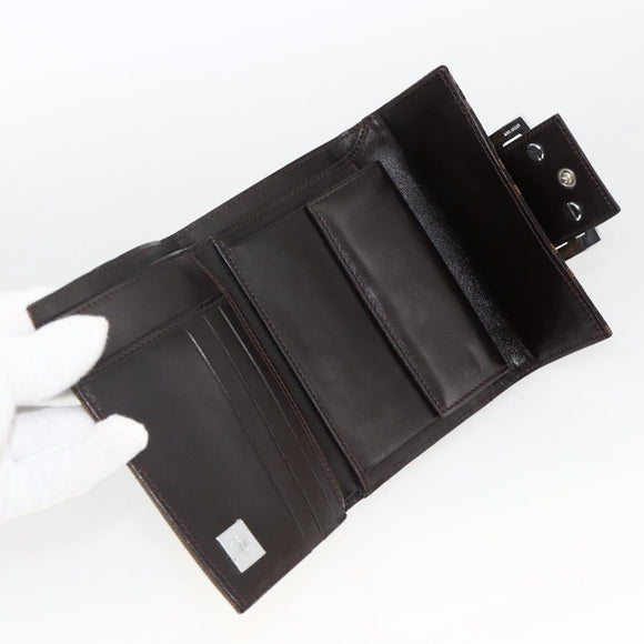 FENDI Zucca Canvas Geldbörse Schwarz Braun Auth ki6616V