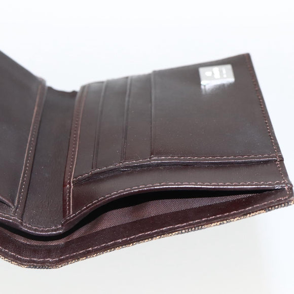 FENDI Zucca Canvas Geldbörse Schwarz Braun Auth ki6616V