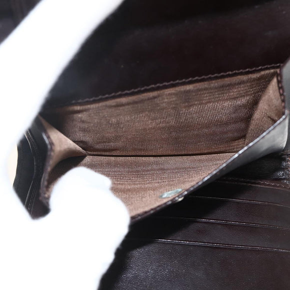 FENDI Zucca Canvas Geldbörse Schwarz Braun Auth ki6616V