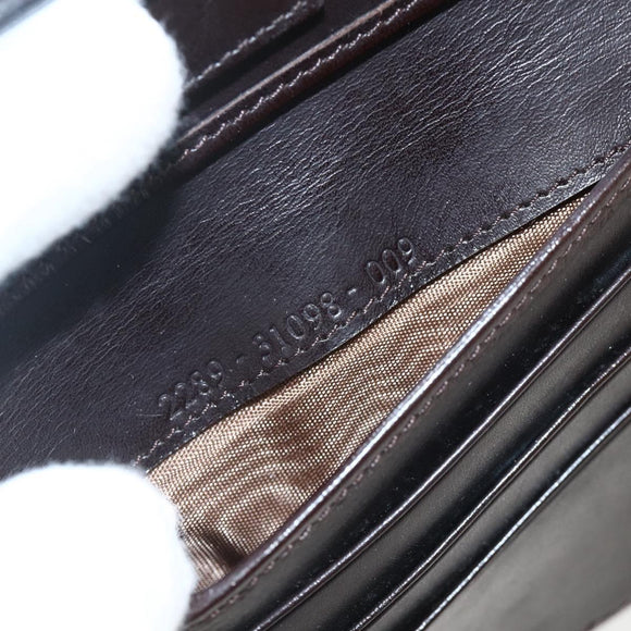 FENDI Zucca Canvas Geldbörse Schwarz Braun Auth ki6616V