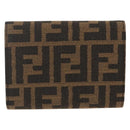 FENDI Zucca Canvas Geldbörse Schwarz Braun Auth ki6616V-2