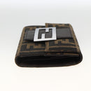 FENDI Zucca Canvas Geldbörse Schwarz Braun Auth ki6616V-4