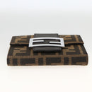 FENDI Zucca Canvas Geldbörse Schwarz Braun Auth ki6616V-6