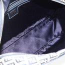 FENDI Zucchino Canvas Shoulder Bag Navy Silver Auth ki6624V-17