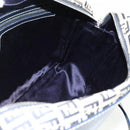 FENDI Zucchino Canvas Shoulder Bag Navy Silver Auth ki6624V-18