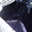FENDI Zucchino Canvas Shoulder Bag Navy Silver Auth ki6624V-19
