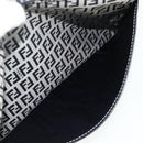 FENDI Zucchino Canvas Shoulder Bag Navy Silver Auth ki6624V-23