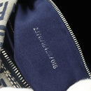 FENDI Zucchino Canvas Shoulder Bag Navy Silver Auth ki6624V-24