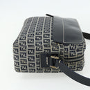 FENDI Zucchino Canvas Shoulder Bag Navy Silver Auth ki6624V-5