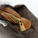 CELINE Macadam Canvas Vanity Pouch PVC Leather Brown Gold Auth ki6626A-8