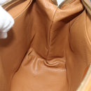CELINE Macadam Canvas Vanity Pouch PVC Leather Brown Gold Auth ki6626A-19