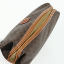 CELINE Macadam Canvas Vanity Pouch PVC Leather Brown Gold Auth ki6626A-5