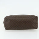 CELINE Macadam Canvas Vanity Pouch PVC Leather Brown Gold Auth ki6626A-6