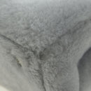 PRADA MONTONE Faux Fur Galleria Shoulder Bag Fur 2way Gray Gold Auth ki6631M-16
